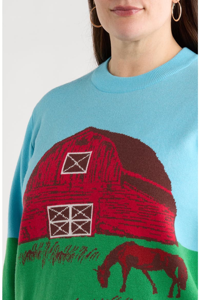Kelsey's Farm Jacquard Sweater, Alternate, color, KELLY-BLUE-MULTI