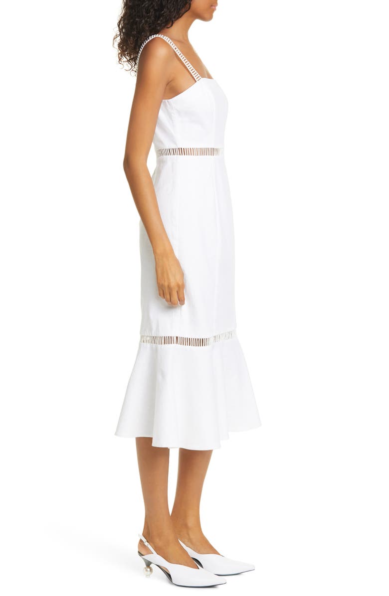 STAUD Lychee Ladder Stitch Midi Dress, Alternate, color, 