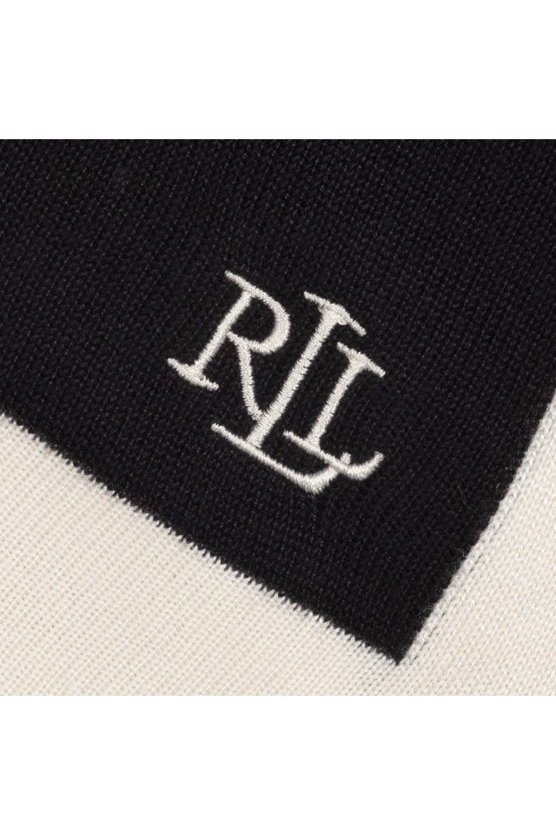 Tissue Weight Ruana With Border, Alternate, color, Black
