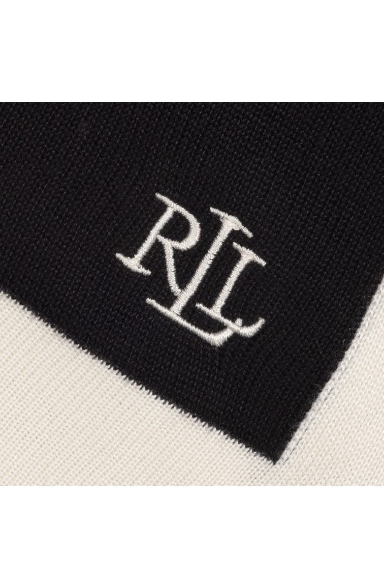 Lauren Ralph Lauren Tissue Weight Ruana With Border, Alternate, color, Black