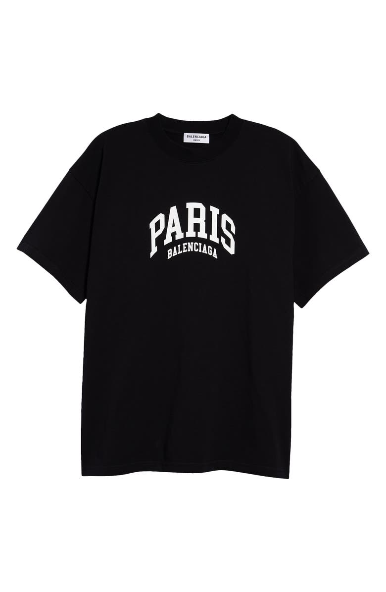 Balenciaga Women's Paris Cotton Logo Graphic Tee, Main, color,