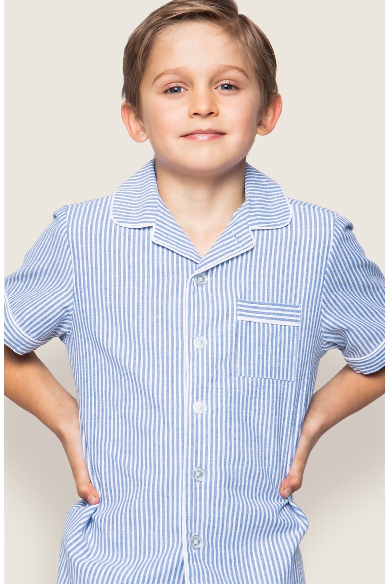 Kids' Striped Short Pajamas, Alternate, color, BLUE