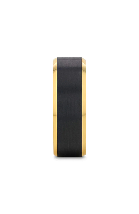 Gaston Tungsten Beveled Ring With Brushed Center