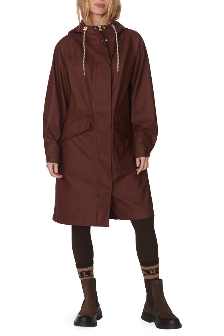 Tovera Long Rain Jacket, Main, color, MAHOGANY