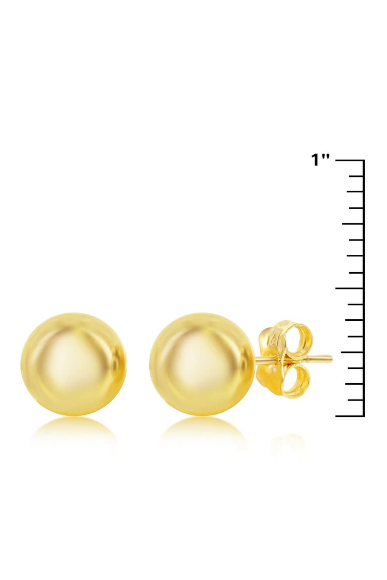 14K Yellow Gold Bead Stud Earrings, Alternate, color, GOLD