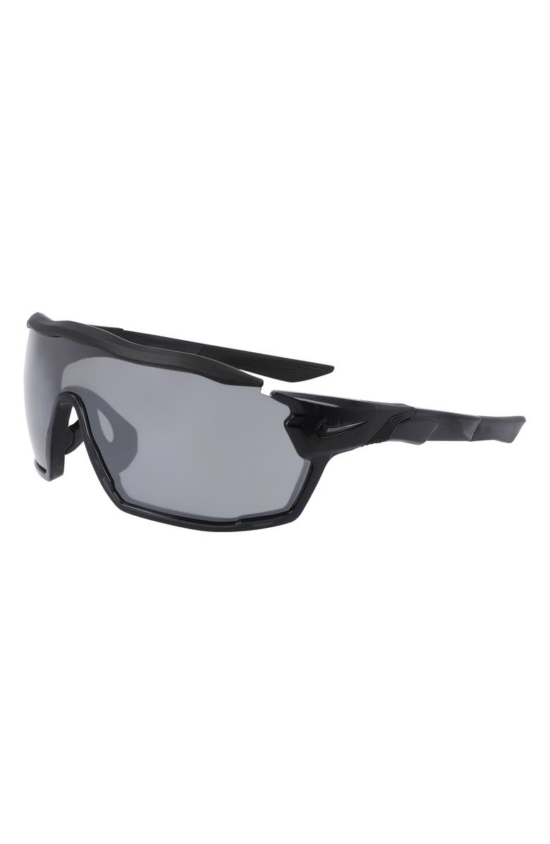 Nike Show x Rush 58mm Shield Sunglasses, Alternate, color, Anthracite/ Silver Flash