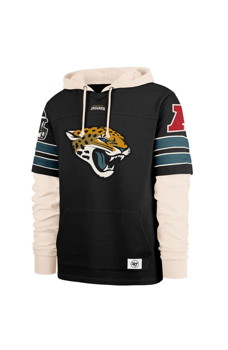 '47 Men's '47 Black Jacksonville Jaguars Split Zone Cornerback Duo Hoodie, Alternate, color,