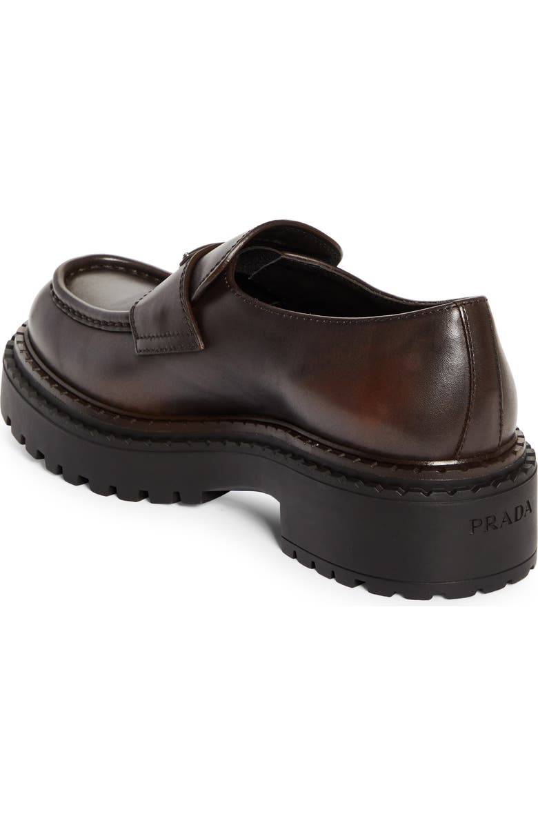 Prada Double Chocolate Platform Loafer, Alternate, color,