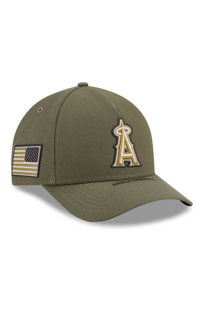New Era Youth New Era Olive Los Angeles Angels 2026 Armed Forces Day 9FORTY M-Crown Adjustable Hat, Main, color, Olive