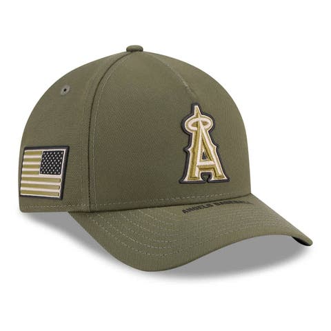 Youth New Era Olive Los Angeles Angels 2026 Armed Forces Day 9FORTY M-Crown Adjustable Hat