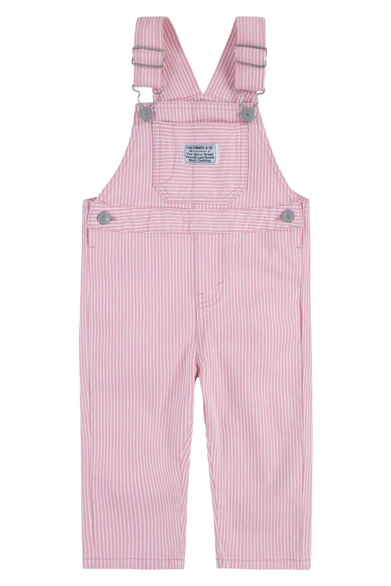 Railroad Stripe Overalls, Main, color, RED/ BRIGHT WHITE