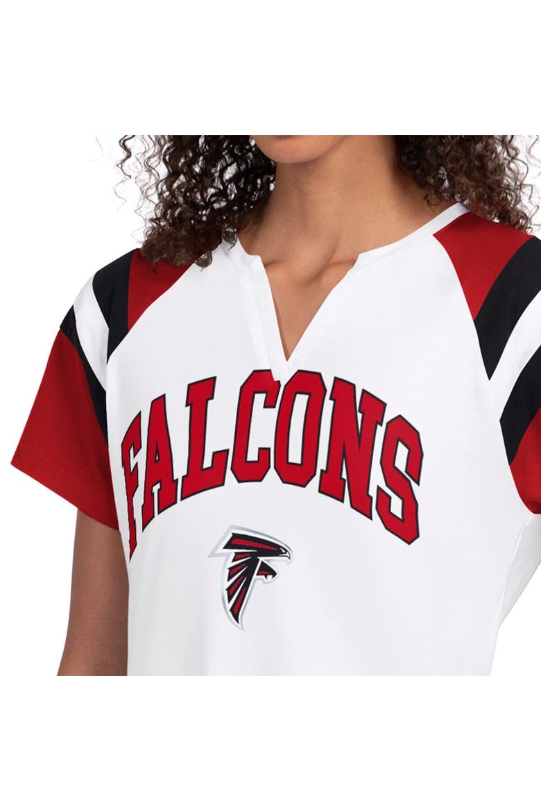 Women's Starter  White Atlanta Falcons Game On Notch Neck T-Shirt, Alternate, color, White
