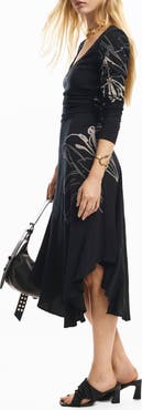 Desigual Long Sleeve High Low Dress