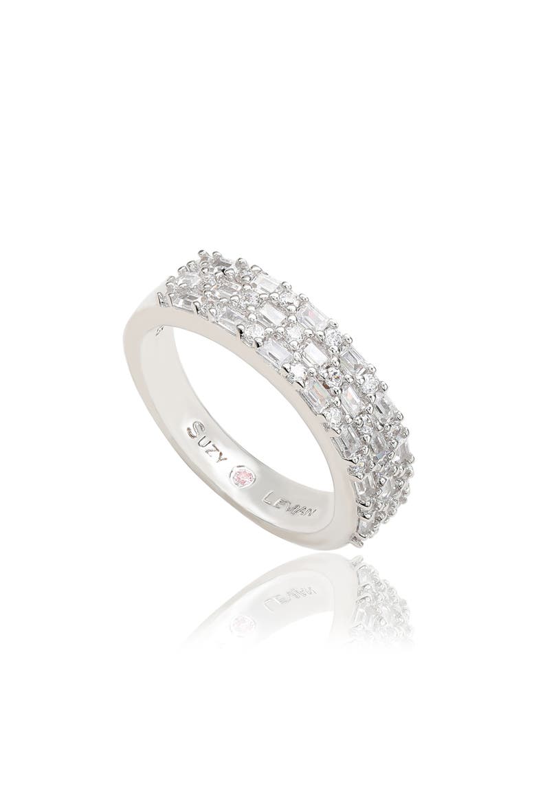 Sterling Silver Cubic Zirconia Ring, Main, color, WHITE