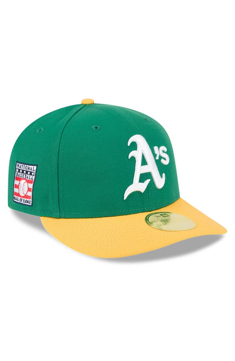 New Era Men's New Era Green/Gold Athletics Baseball Hall of Fame 59FIFTY Low Profile Fitted Hat, Main, color, Green