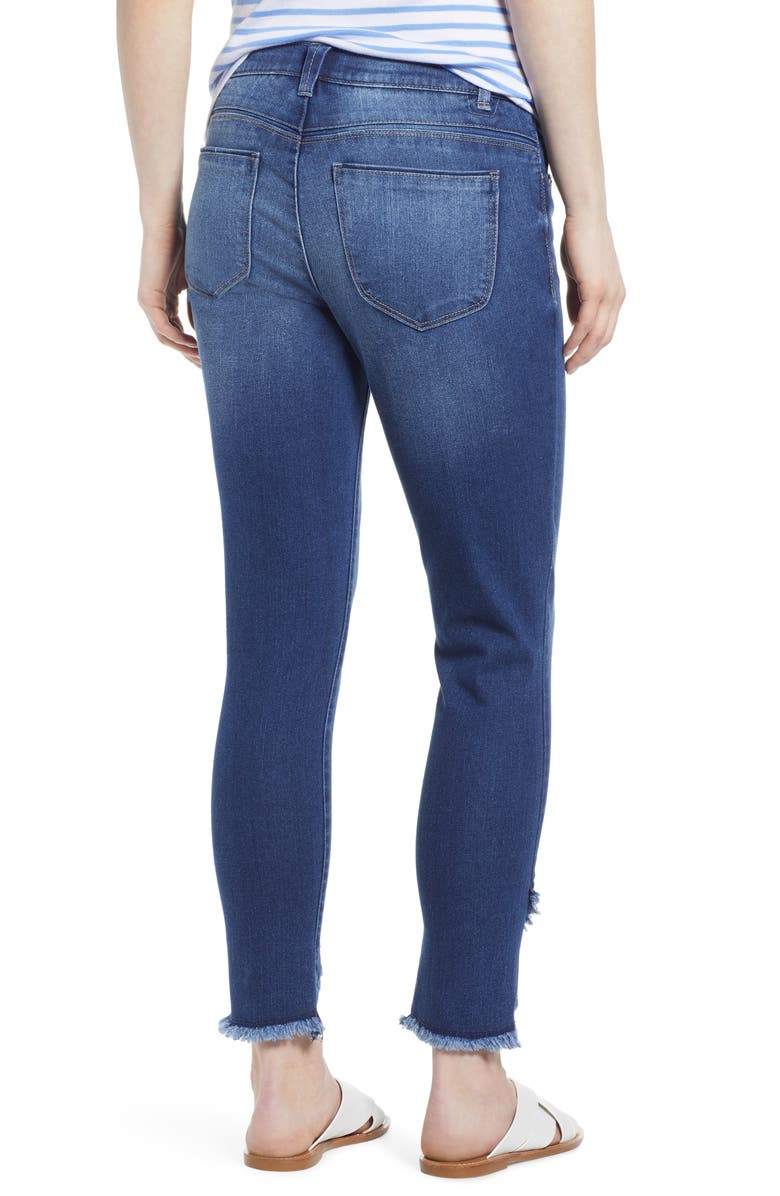 Wit & Wisdom High Waist Frayed Tulip Hem Jeans, Alternate, color,