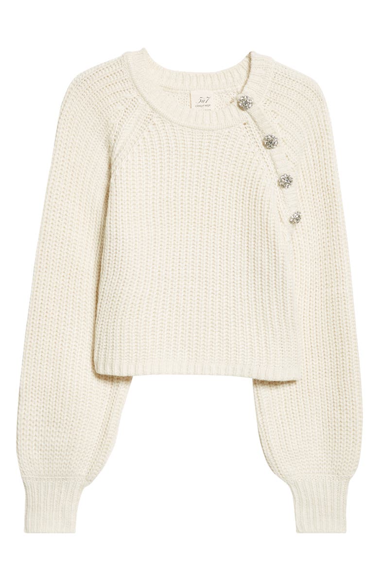 Cinq à Sept Keren Rhineston Button Sweater, Alternate, color, 