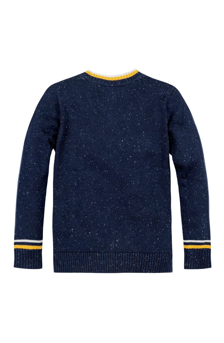 Hope & Henry Boys' Organic V-Neck Sweater, Kids, Alternate, color, Navy Fleck With Tipping
