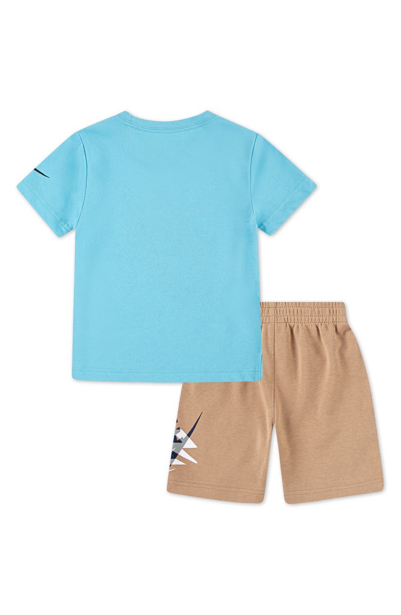 3 Brand Icon Duo Logo Graphic T-Shirt & Shorts Set, Alternate, color, Turquoise Waves