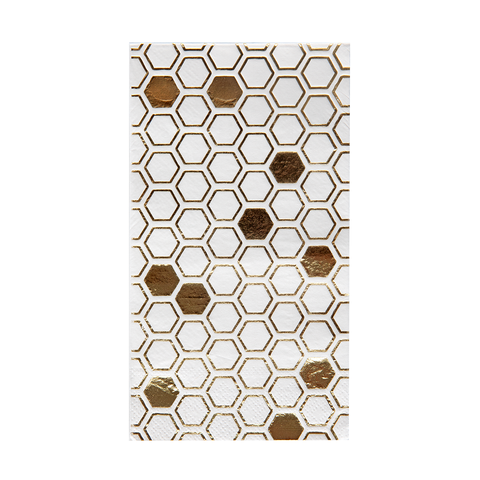 Gold Foiled Hexagon Guest Napkins