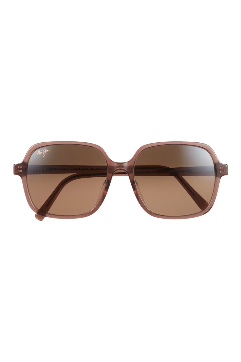 Little Bell 55mm Polarized Square Sunglasses, Main, color, BROWN BROWN BRONZE