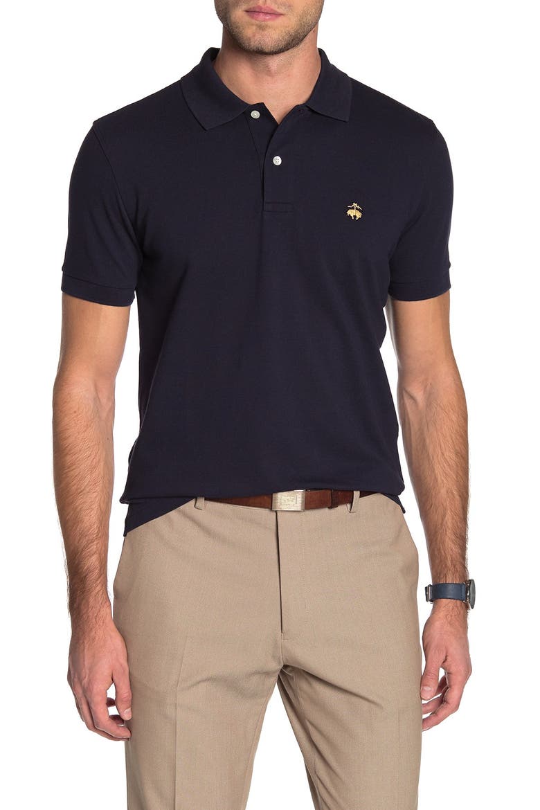 Solid Piquè Slim Fit Polo, Main, color, NAVY