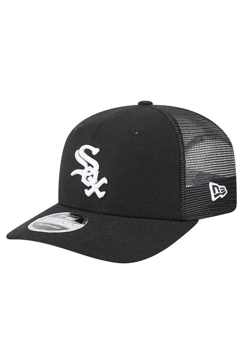 Men's New Era  Black Chicago White Sox 9SEVENTY COOLERA Trucker Adjustable Hat, Main, color, Black