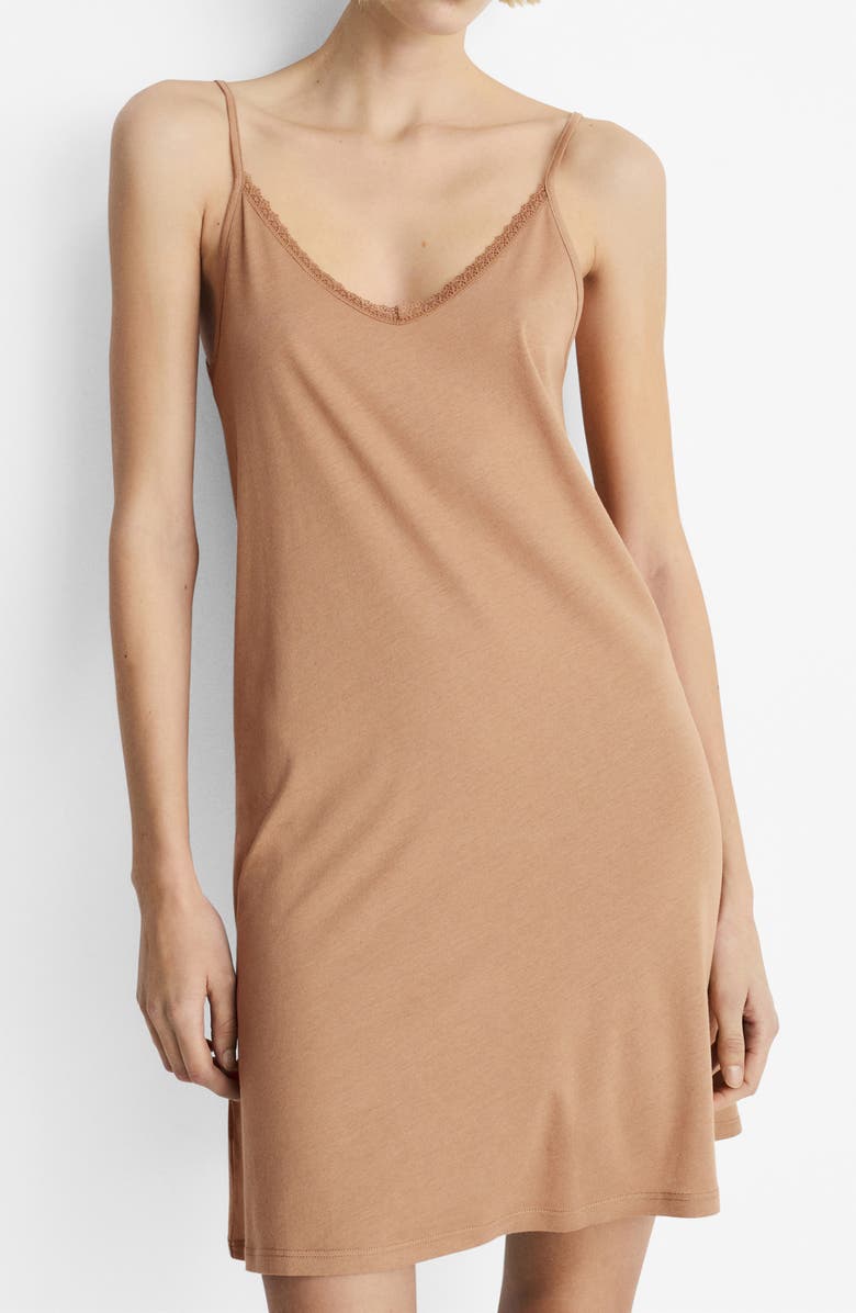 MANGO Lace Trim Nightgown, Alternate, color, 