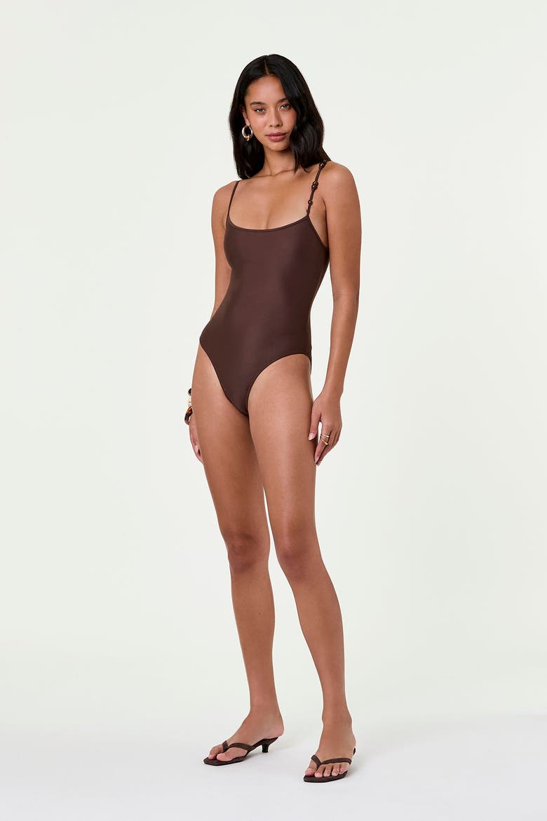 Dione One-Piece Swimsuit, Alternate, color, Espresso