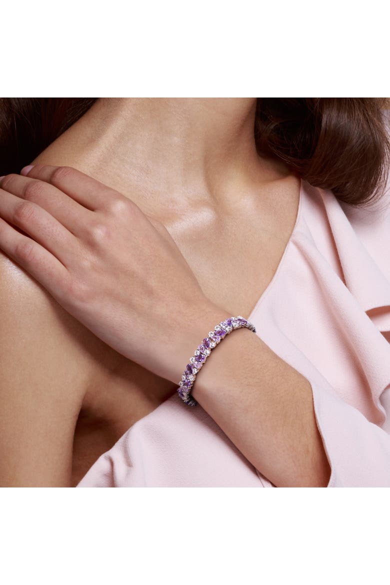 Amethyst & Lab-Created White Sapphire Bracelet, Alternate, color, Amethyst