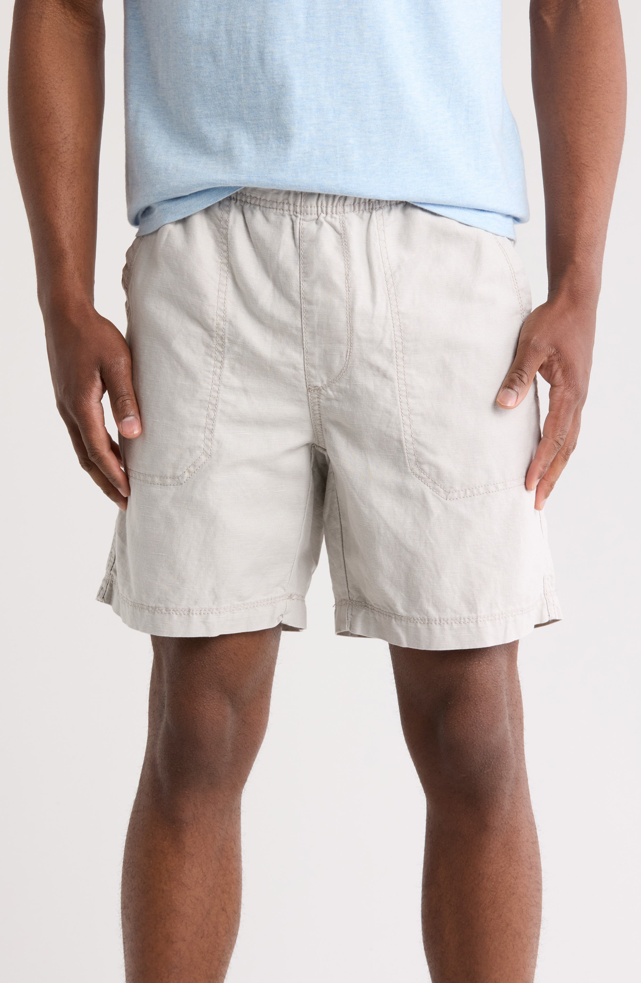 Union Cubano Linen & Cotton Pull-On Shorts