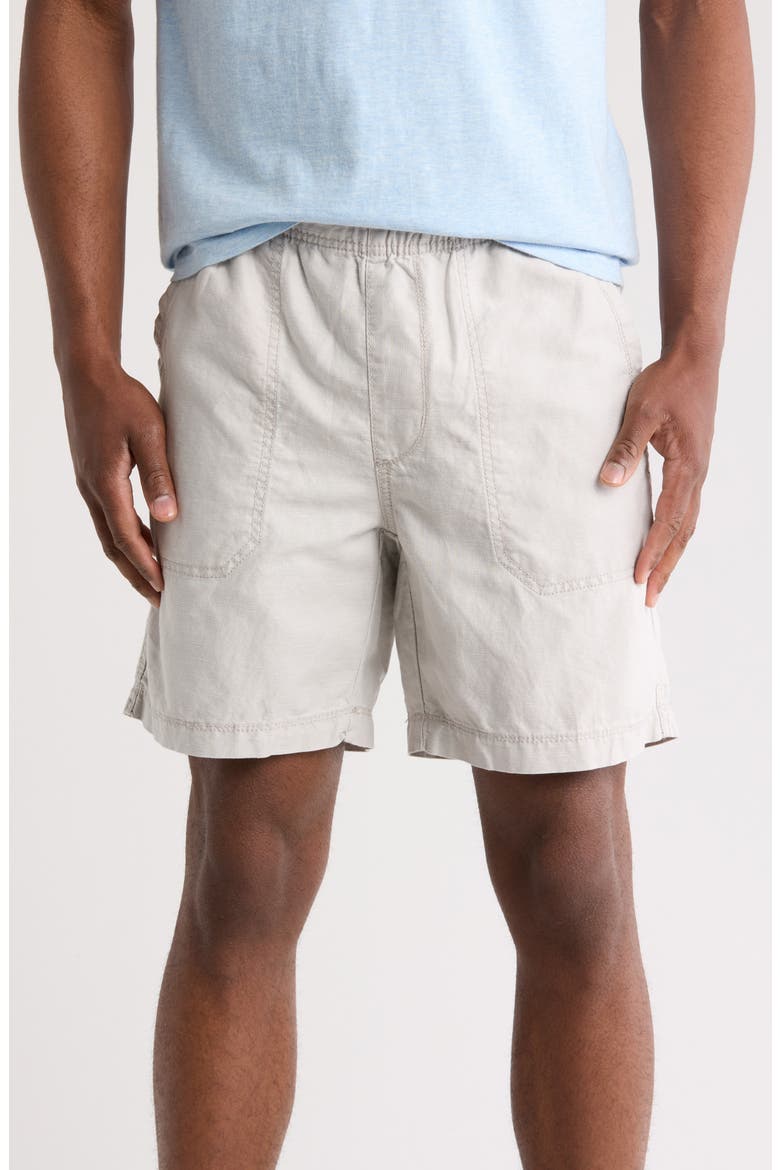 Cubano Linen & Cotton Pull-On Shorts, Main, color, VAPOR