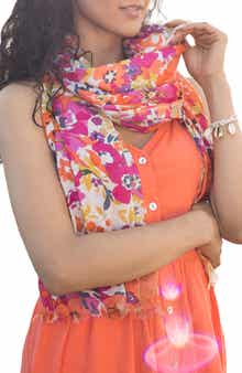 SAACHI Set of 3 Solid & Floral Scarves