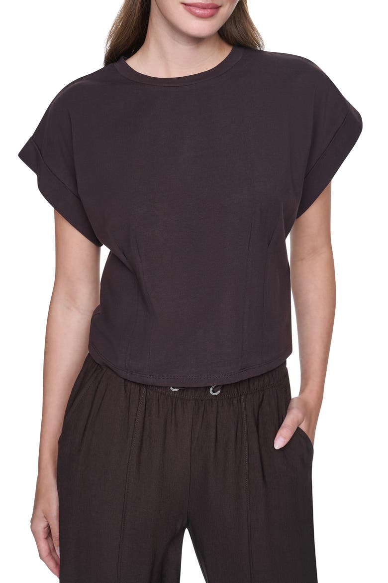 Crop Shoulder Crop T-Shirt, Main, color, TOBACCO