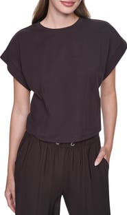 DKNY Crop Shoulder Crop T-Shirt