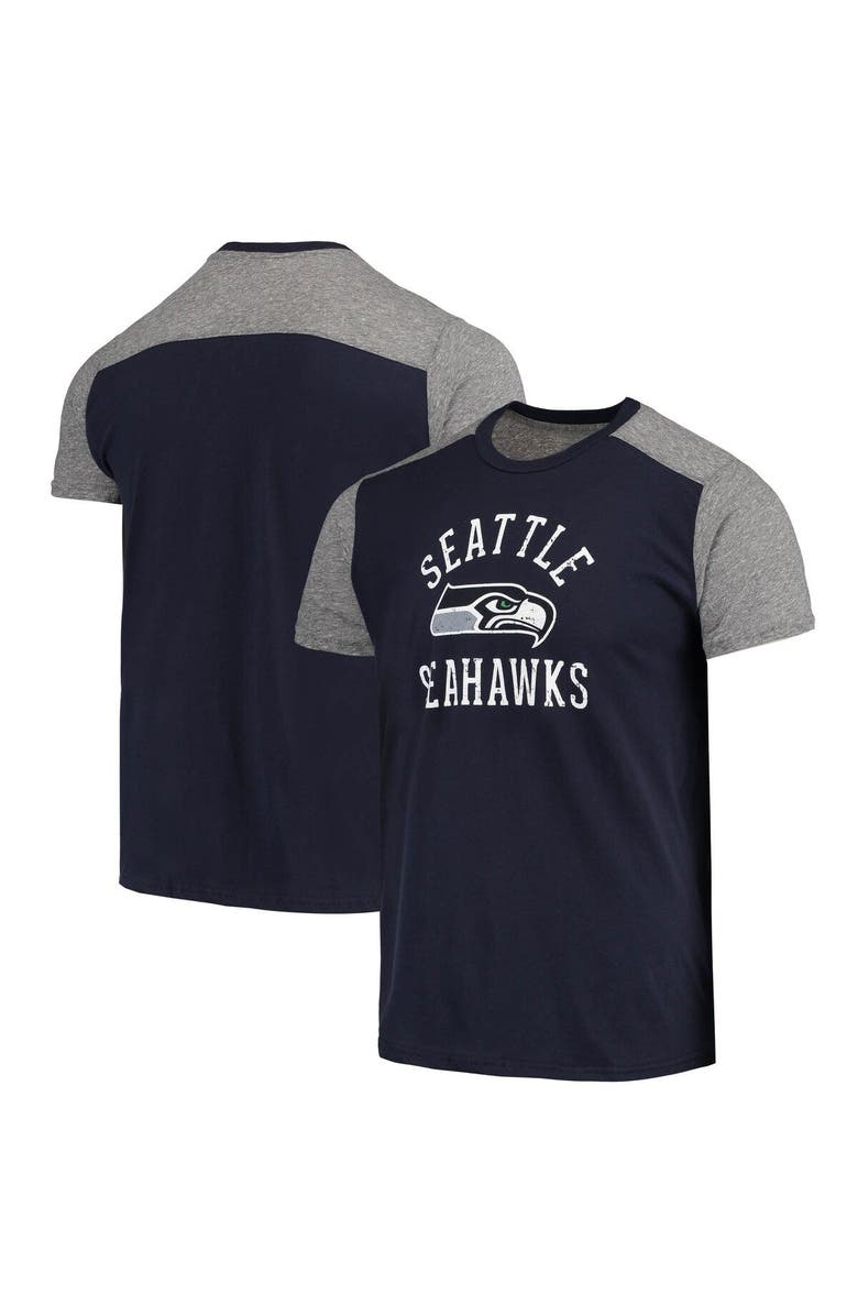 Majestic Threads Men's Majestic Threads College Navy/Gray Seattle Seahawks Field Goal Slub T-Shirt, Main, color, Navy