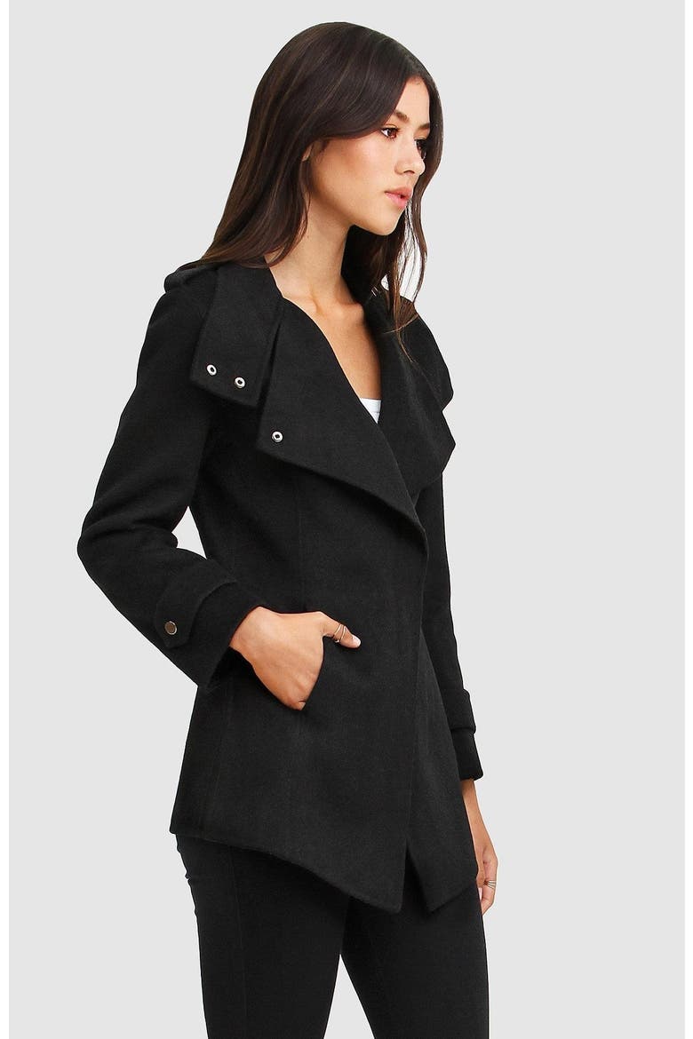 Bad Girl Wool Blend Moto Coat, Alternate, color, Black