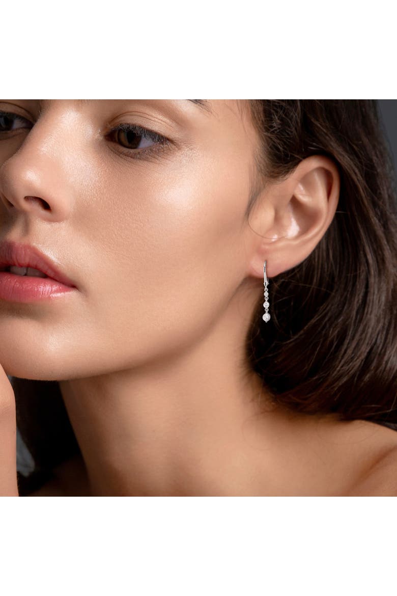 Lab-Grown Diamond Drop Earrings Sterling Silver, Alternate, color, Sterling Silver