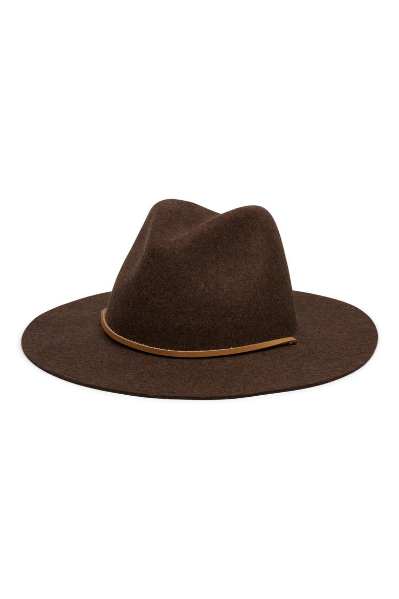 Wool Fedora Hat, Main, color, BROWN MARLE