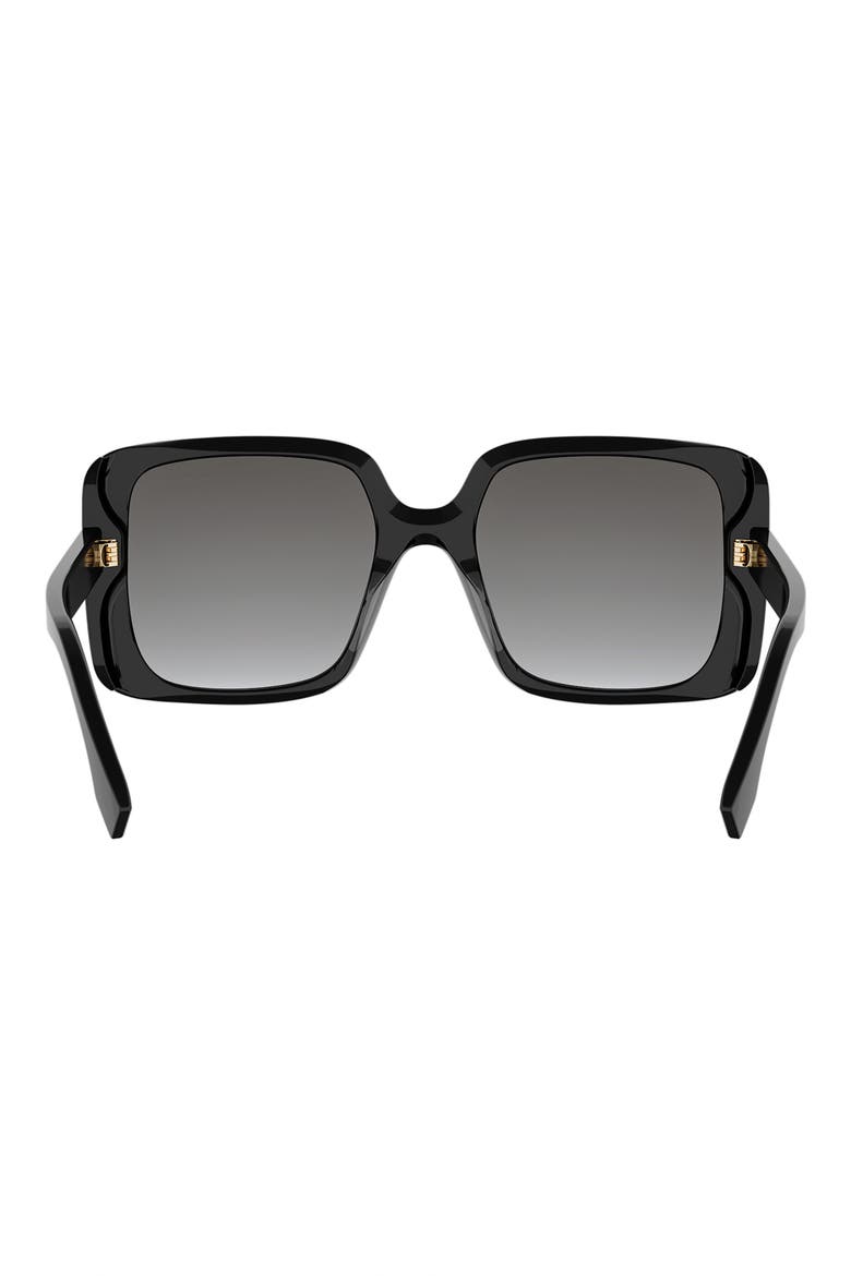 Frame 55mm Square Sunglasses, Alternate, color, SHINY BLACK / GRADIENT SMOKE
