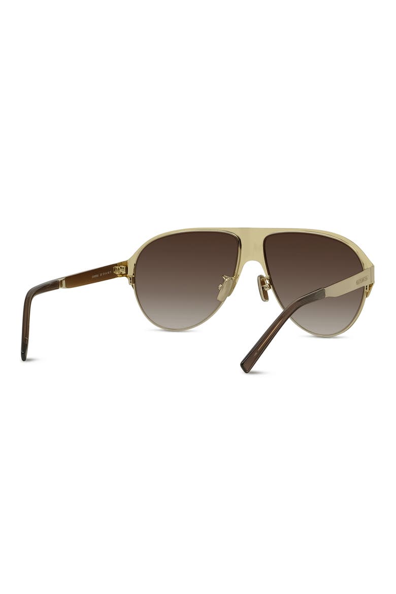 57mm Gradient Pilot Sunglasses, Alternate, color, GOLD / GRADIENT BROWN