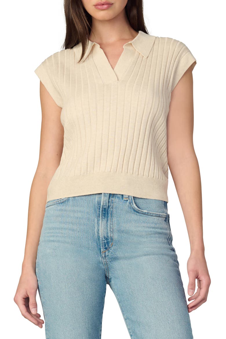 The Mal Popover Rib Sweater, Main, color, CREME BRULEE