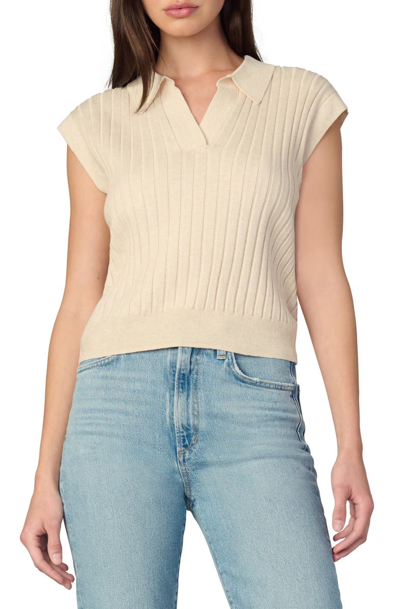 Joe's Jeans The Mal Popover Rib Sweater, Main, color, Creme Brulee