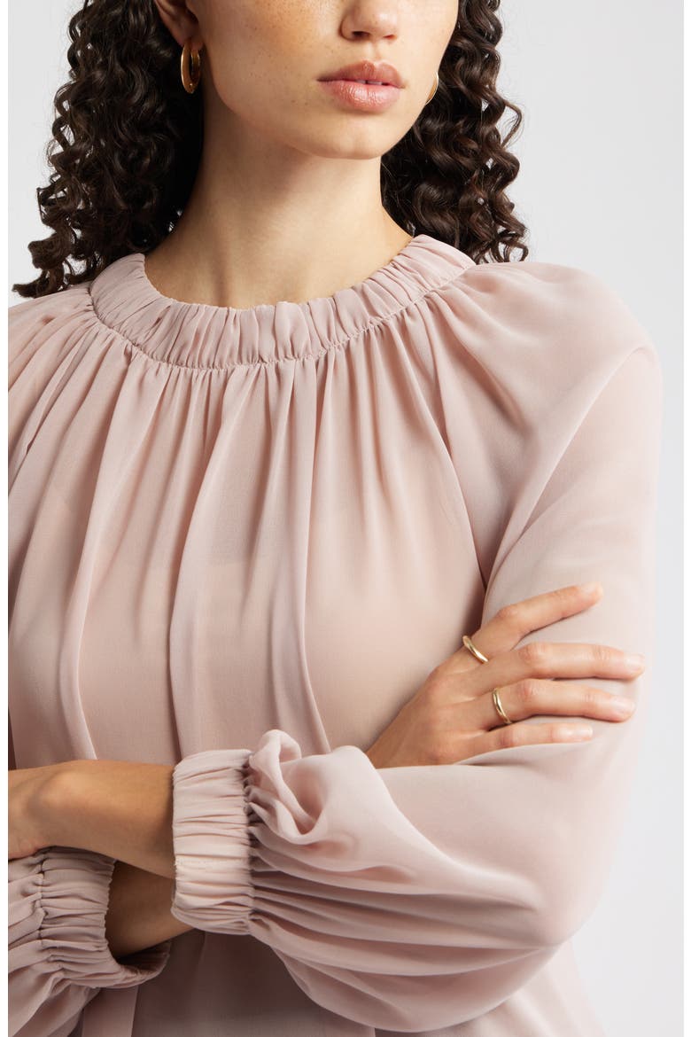 Flowy Chiffon Top, Alternate, color, PINK ADOBE