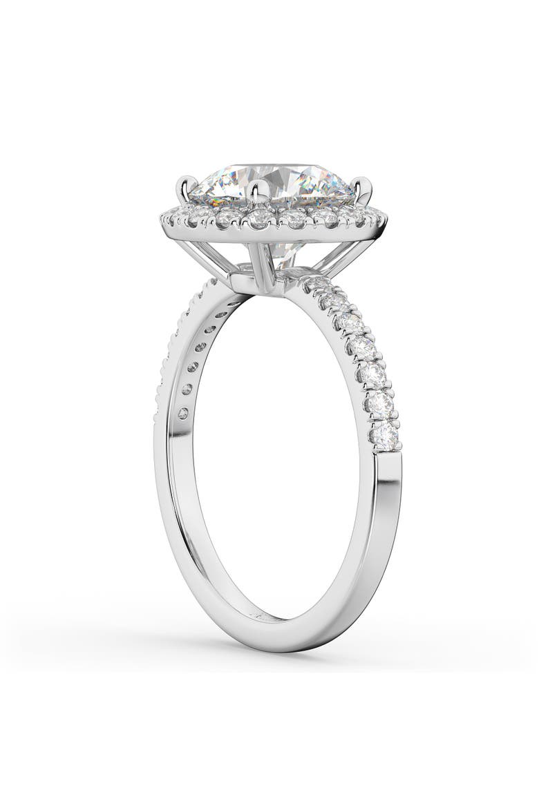 Round Halo Lab Diamond Engagement Ring 14K, Alternate, color, 2.50ct/White Gold
