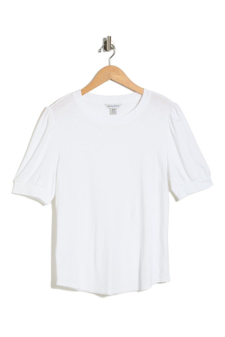 Ashby Isles Puff Sleeve Cotton Top, Alternate, color, WHITE