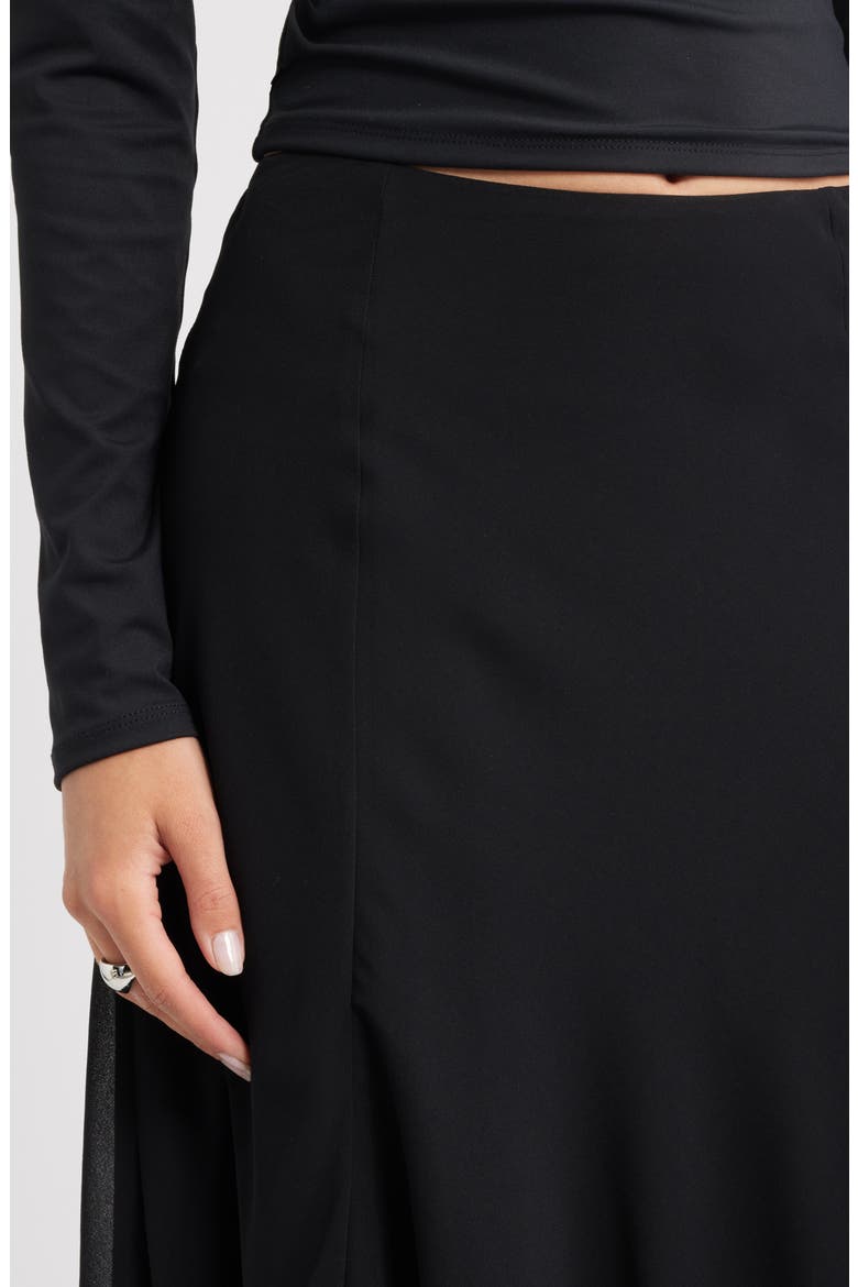 Layered Asymmetric Chiffon Midi Skirt, Alternate, color, BLACK