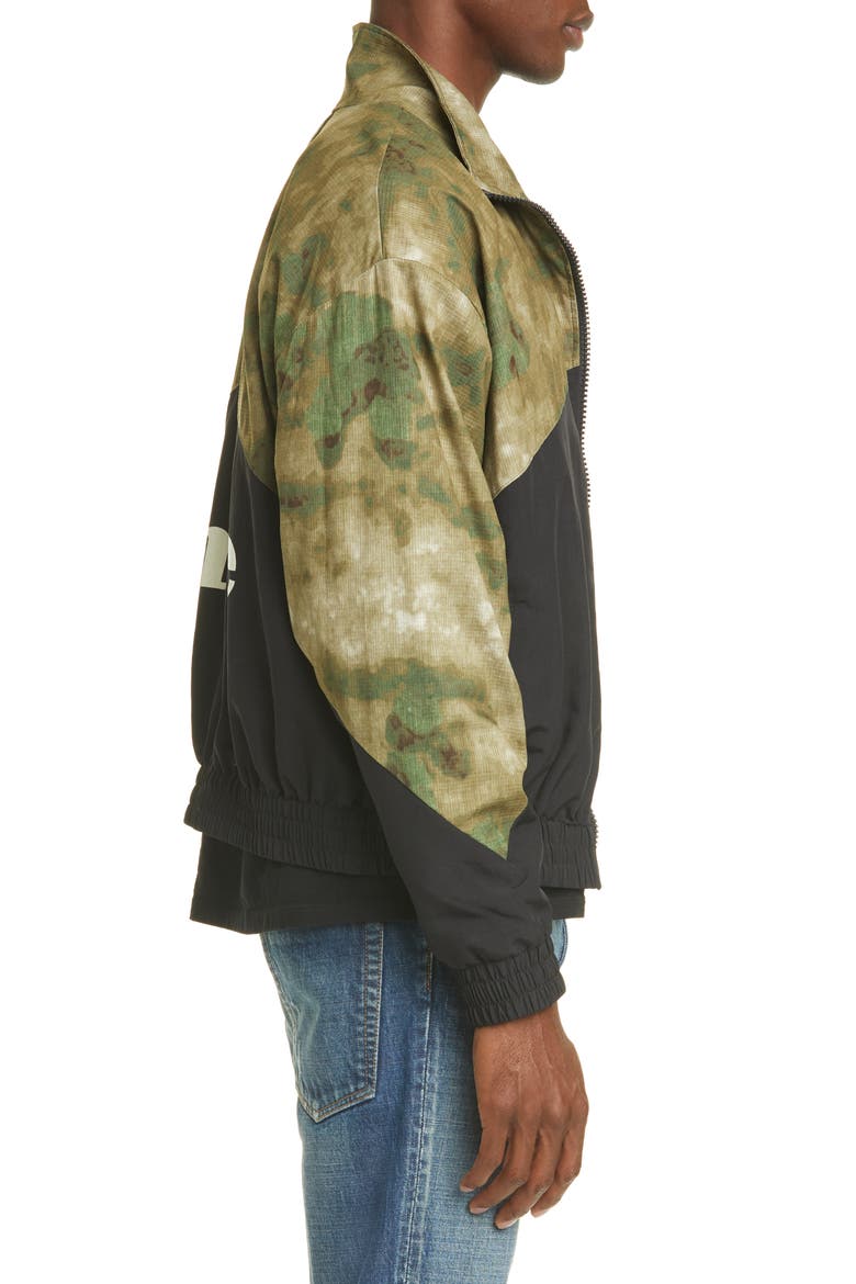 Camo Water Resistant Nylon Flight Jacket, Alternate, color, BLACK CAMO
