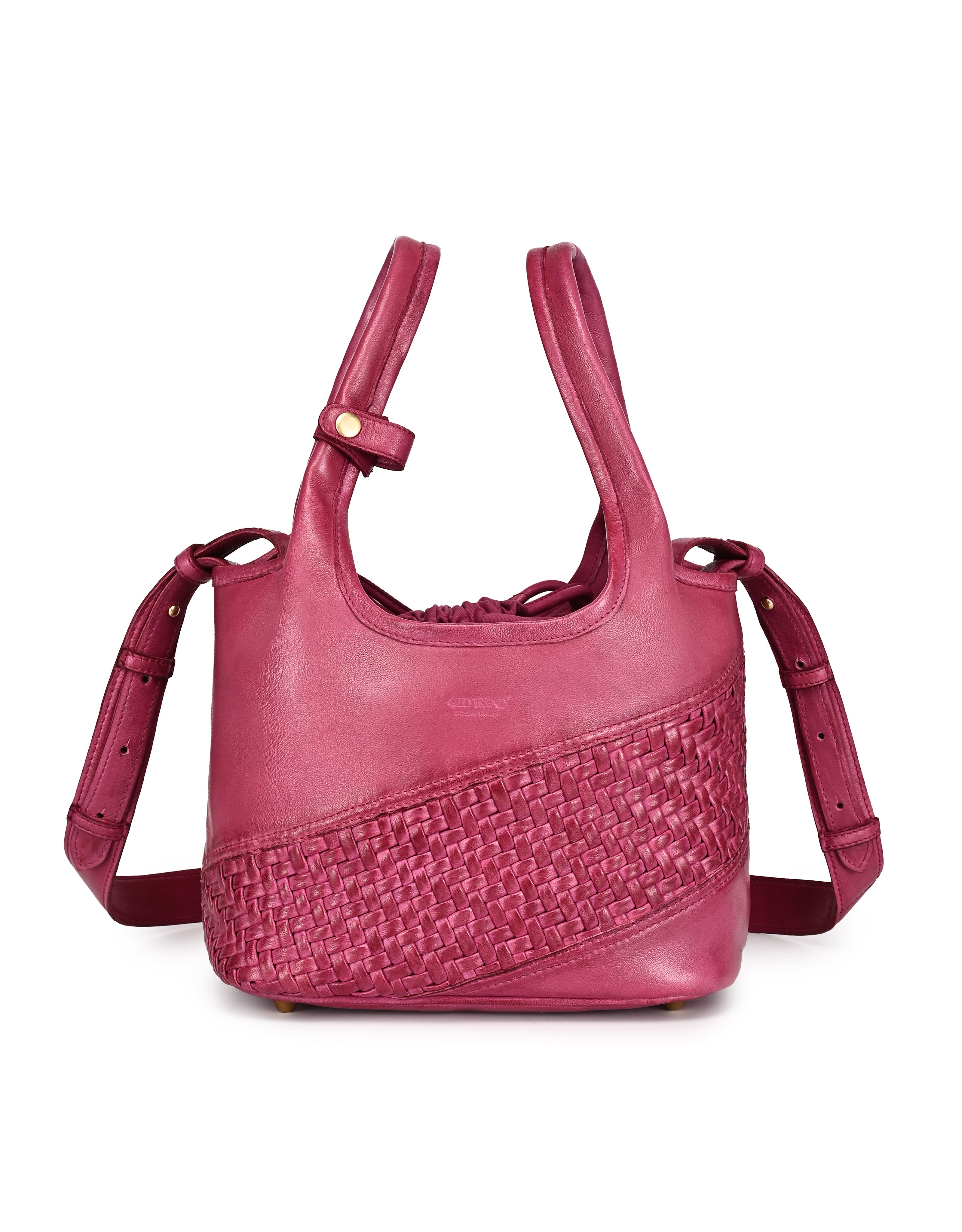 OLD TREND Lily Small Handwoven Everyday Leather Tote, Main, color, Fuchsia