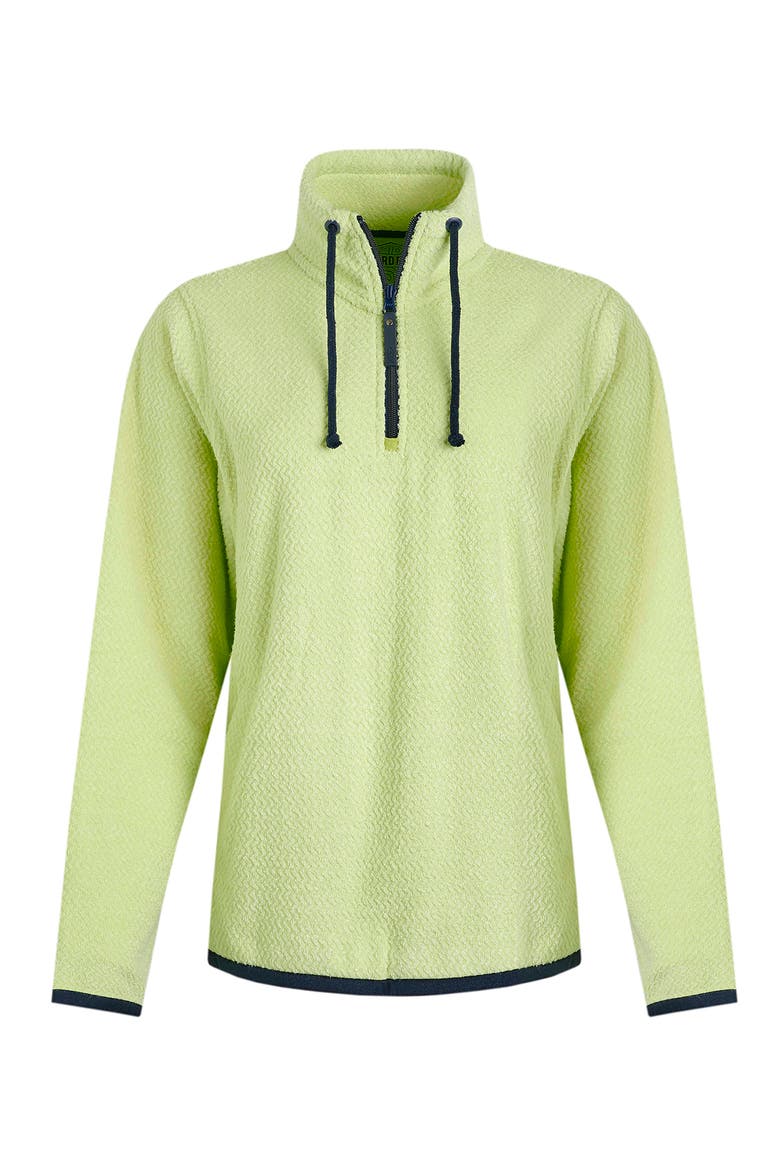 Odina 1/4 Zip Zig Zag Fleece, Alternate, color, Acid Lime
